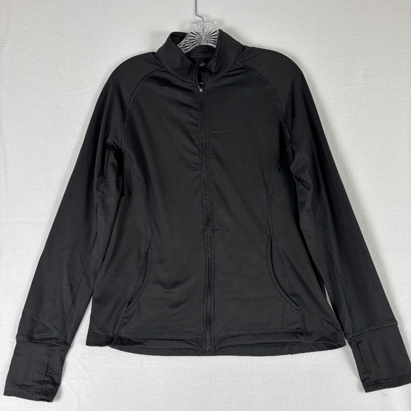 Leg3nd Jackets & Blazers - LEG3ND Full Zip Jacket Women' M Black Athletic Light Weight Coat Thumb/sleeves